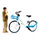 thumbnail image 3 of 1/64 Personas Peque?as Con Bicicleta Micro Paisaje Camino Ni?os Juguetes Decoración Azul, 3 of 5