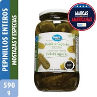Pepinillos Enteros Baby Drenado 590 G - Neto 1000 G Great Value