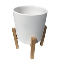 Decogreen - Macetero Terracota Pedestal Bambú Crema