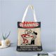 thumbnail image 2 of Remember Kids: Electricity Will Kill You Bolso de tela con estampado de lienzo para mujer, bolsa de compras reutilizable y estética, con cremallera interior, regalo para mujer, 35 × 40 cm., 2 of 6