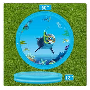 Total Upgrate - Piscina Inflable Lanza Agua Redonda 120X30Cm Azul Infantil