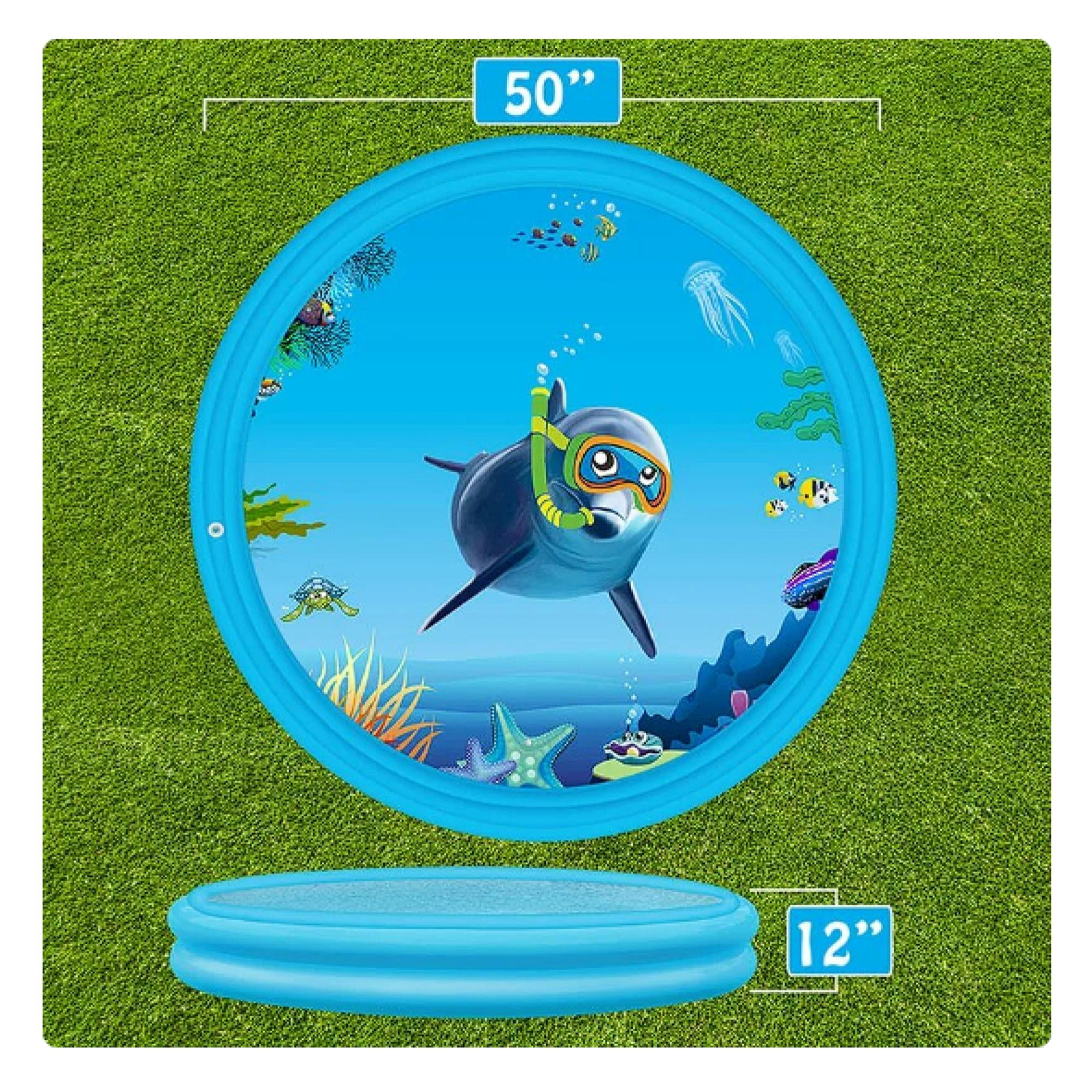 Total Upgrate - Piscina Inflable Lanza Agua Redonda 120x30cm Azul Infantil