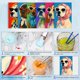 thumbnail image 5 of Pintura por Números GEEHEIY Pack de 6 Pinturas de Perro 20x25 cm, 5 of 7