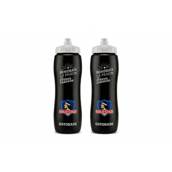 Pack 2 Botellas Deportivas Gatorade Colo-Colo Eterno Campeón 947 ml Squeeze Libre de BPA
