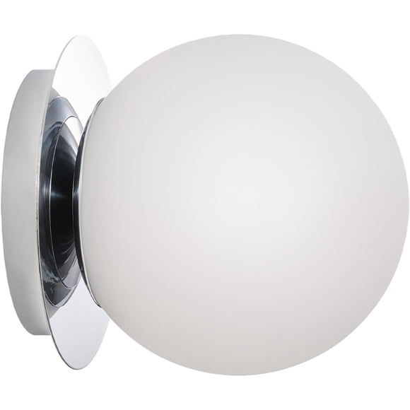 Aplique Feasey Esfera Vidrio Cromo E26 6x6cm Moderno