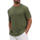 thumbnail image 4 of INSPIRE CHIC Camiseta de Hombre con Textura de Gofre de Manga Corta Cuello Redondo Sólido Casual de Punto XL Verde Oliva, 4 of 6