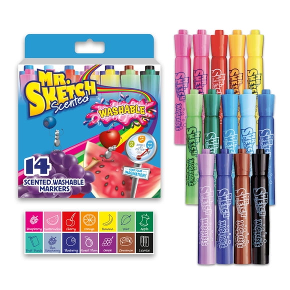 Marcadores aromáticos Mr. Sketch Chisel Point, paquete surtido de 14