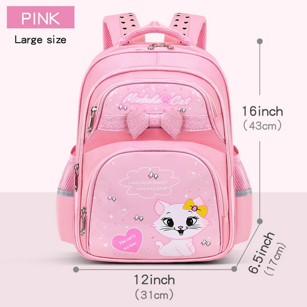 Children's Shoulder Bag Elementary School Students Schoolbag Girls One, Two, Three, Four, Five, Six Grades 6-12 Years Old Kitten