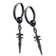 thumbnail image 3 of Pendientes De Acero Inoxidable Clip De Oreja Largo Pendiente De Clip De Oreja Negro 2pcs, 3 of 3