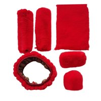 Ioensy - Juego De 6 Fundas Genéricas De Felpa Para Volante De Coche, Cómodas Almohadillas Para Reposabrazos De Invierno