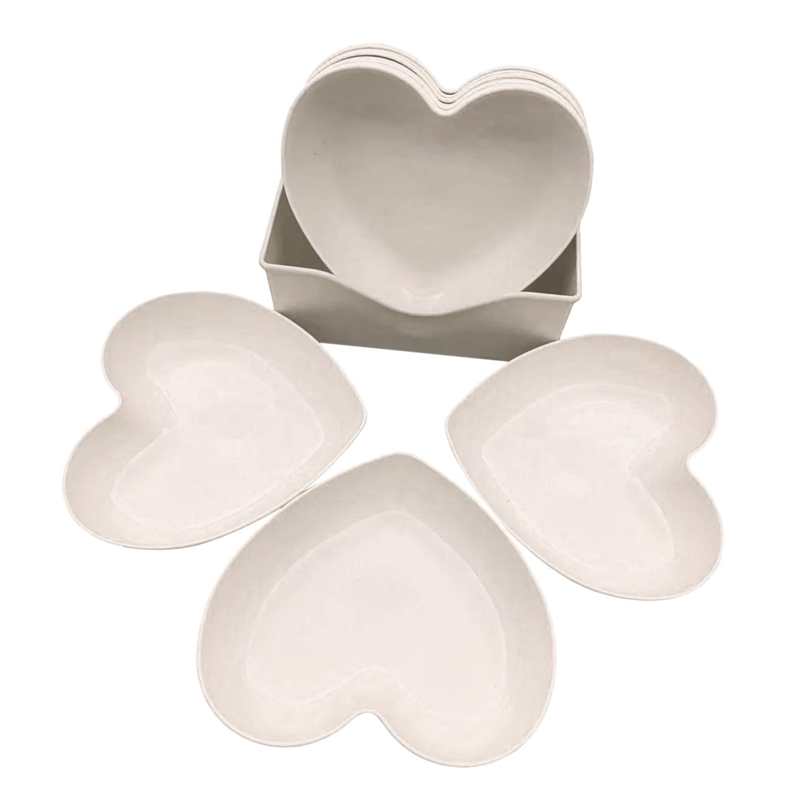 Magideal - Plato De Corazón Bandeja Para Servir El Día De San Valentín,multifuncional,platos Para Servir Frutas Irrompibles Platos En Forma De Corazón Para Dulce Blanco