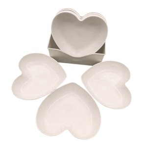 Magideal - Plato De Corazón Bandeja Para Servir El Día De San Valentín,Multifuncional,Platos Para Servir Frutas Irrompibles Platos En Forma De Corazón Para Dulce Blanco