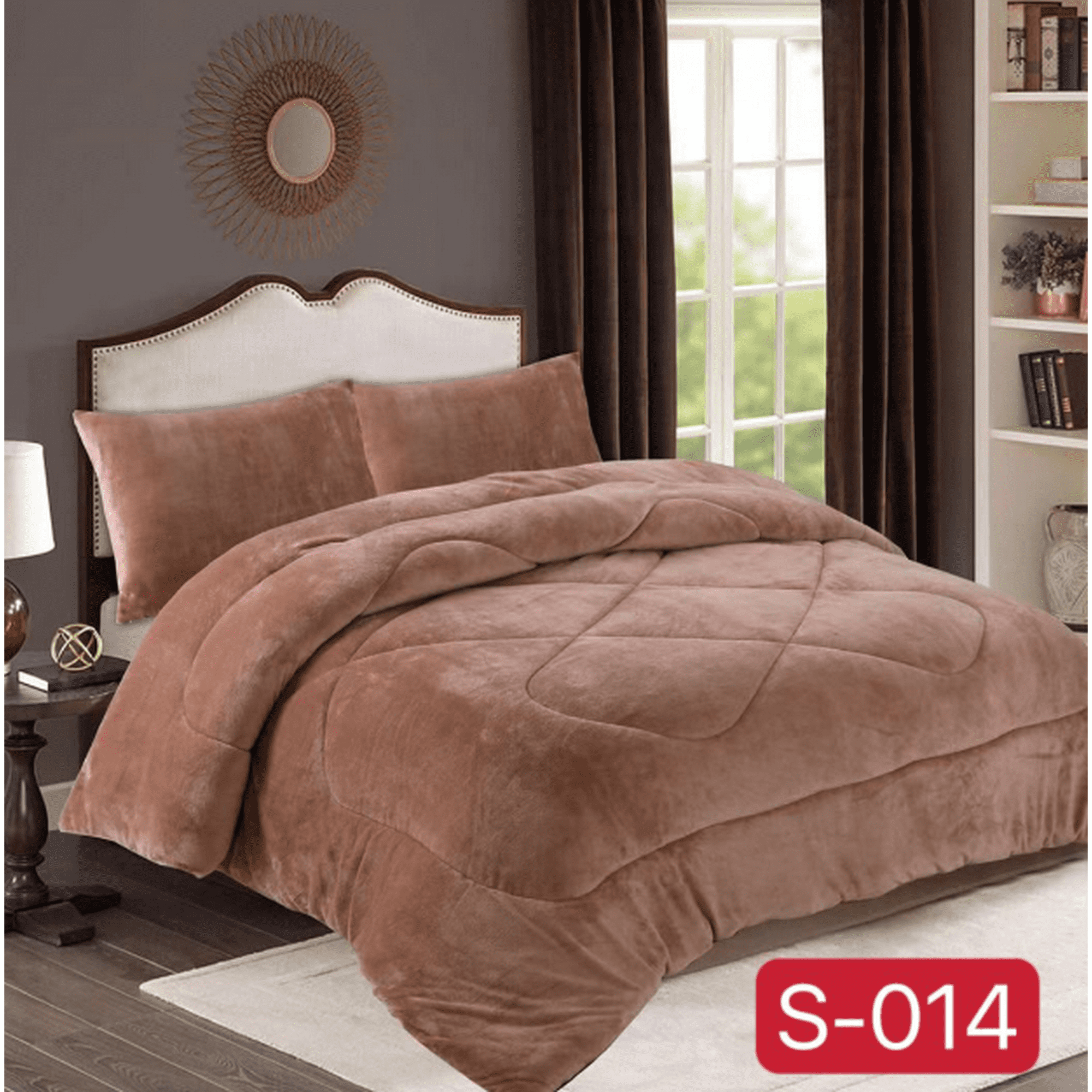 Mundo Shopping - Cobertor Plush Con Chiporro 2 Plazas Color Cafe Liso