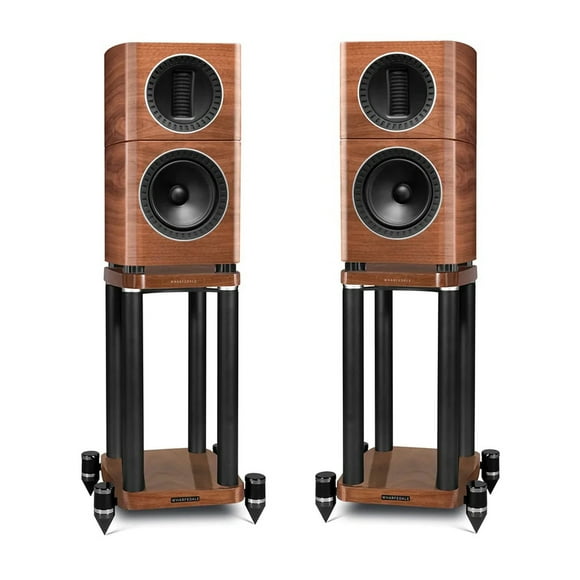 Parlantes Bookshelf Wharfedale Elysian 1 con pedestal