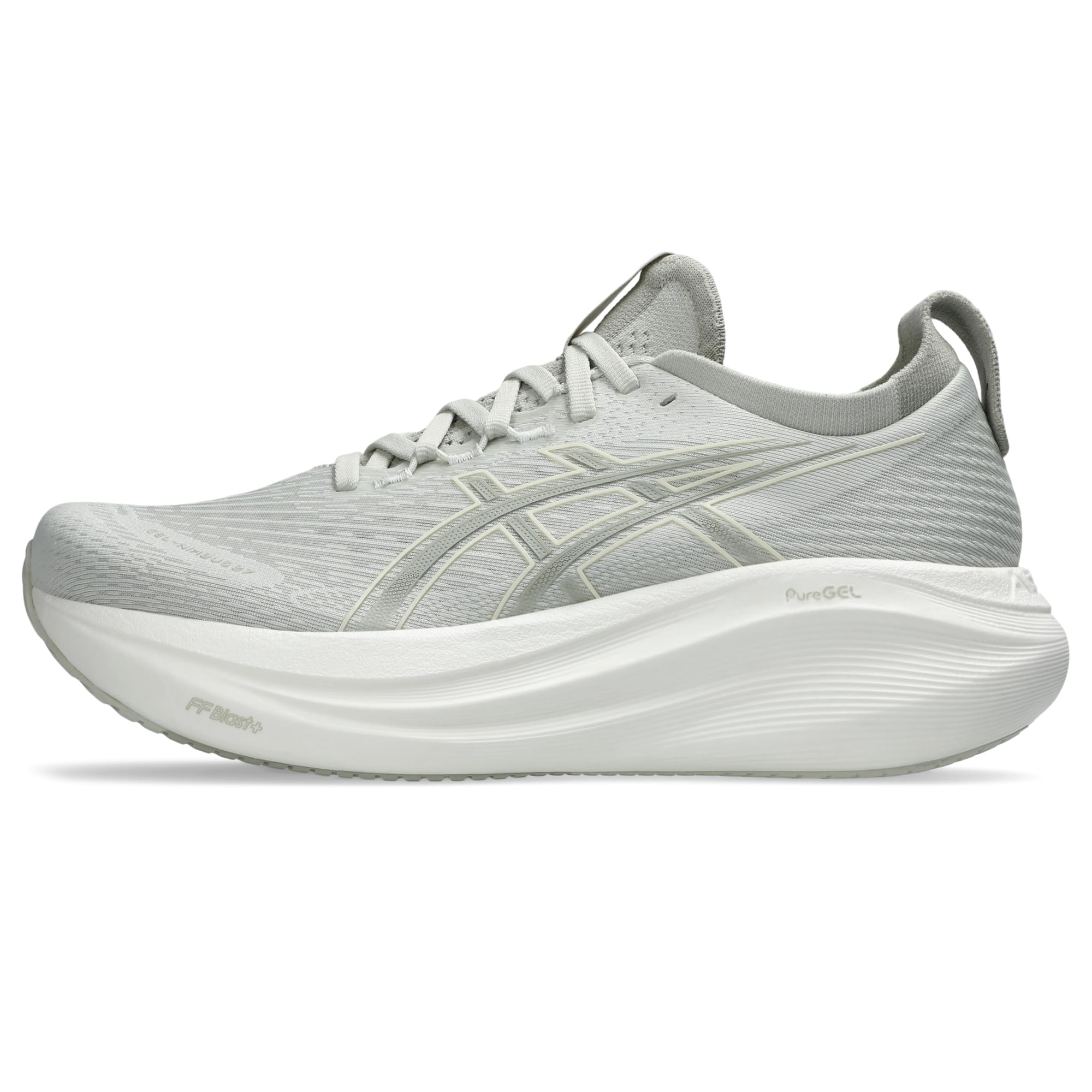 Zapatillas Para Correr Asics Gel-nimbus 27 Para Mujer En Color Gris Lago/blanco