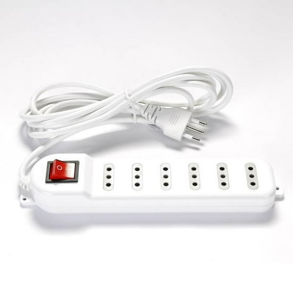 Alargador Zapatilla con Switch 6 Posiciones 3mts Blanco