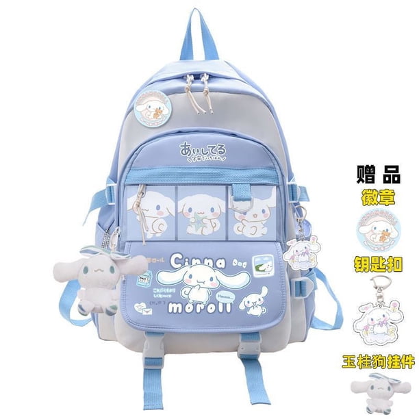 Anime Sanrioed Plush Toy Cinnamoroll Backpack Children Girl Boy Blue Schoolbag Kawaii Student School Bag Computer Large Gift