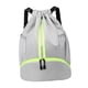 thumbnail image 3 of Mochila Con Cordón Para Gimnasio, Con Separación De Ropa Seca Y Húmeda, Ideal Para Playa, Senderismo, Piscina, Color Gris, 3 of 5