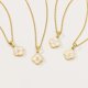 thumbnail image 4 of Collar inicial mujer delicado chapado oro 18K nombre trébol cuatro hojas pequeño, 4 of 6