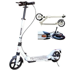 Vipnetwork - Scooter Monopatín Niños Adultos Con Freno Disco Blanco