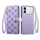 thumbnail image 1 of Funda Billetera con Cierre para [samsung galaxy S26 Edge] con Tarjetero, Soporte y Correa de ManoMorado, 1 of 5