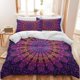 thumbnail image 2 of Purple Mandala Bedding Set Boho Duvet Cover Set 3 Piece Bohemian Comforter Cover with 2 Pillowcases, 2 of 5