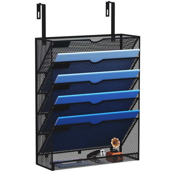 Organizador de archivos GDINDINFAN de 6 niveles para montar en la pared, negro