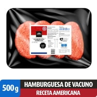 Hamburguesa De Vacuno Receta Americana 500 Gr El Buen Corte