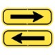 thumbnail image 1 of Uxcell Paquete de 2 Señales de Flecha Negras, 9.84 x 3.54 Señal de Flecha Unidireccional Reflectante de Aluminio para Decoraciones de Jardín al Aire Libre, Señal de Calle [Amarillo/Negro], 1 of 7