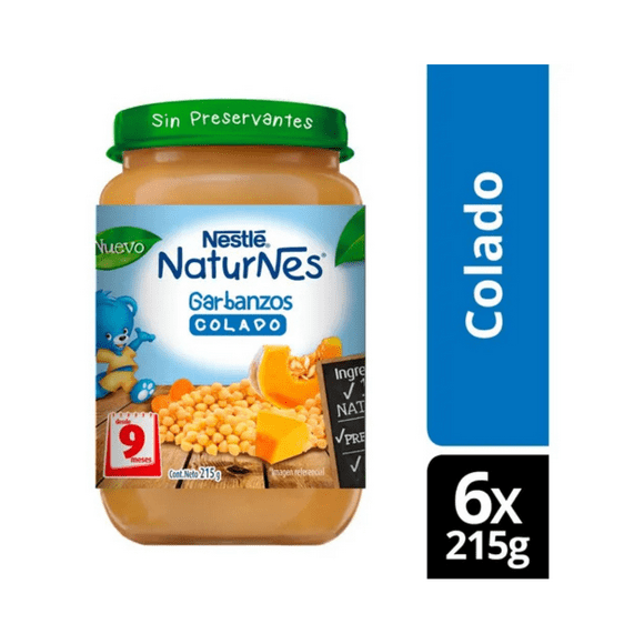 Pack x6 colado Nestlé® Naturnes® garbanzos 215g
