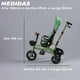thumbnail image 2 of Coche Triciclo Paseo Con Foco 360º Reclinable 4 en 1 verde, 2 of 6