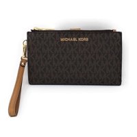 Billetera Michael Kors Jet Set Travel Double Zip Wristlet Café