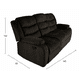thumbnail image 3 of Sofa Reclinable Relaxline 3 Cuerpos Chocolate Oscuro posa Vaso Felpa, 3 of 6