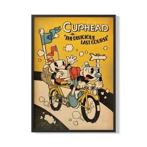 Creango - Cuadro Poster Enmarcado Cuphead Diseño 6 Decorativo