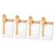 thumbnail image 4 of Juego De 4 Tarros De Cristal Con Tapas De Bambú Y Cucharas De Madera Para Harina De Azúcar Dulce, 4 of 4