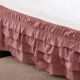 thumbnail image 2 of suxuMhao Faldón de Cama de 4 Capas, Faldón de Cama con Volantes Elástico Faldón de Cama Envolvente, Tamaño Queen 59 X 78+18 Pulgadas, Faldón de Cama Rosa Morado Queen, Volante Antipolvo de Cama de, 2 of 3