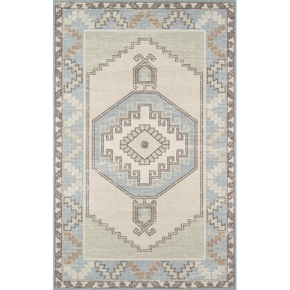 Alfombra Area Momeni Anatolia de lana y nailon, color azul claro, 60 x 90 cm