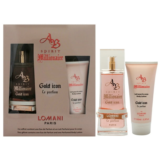 Ab Spirit Millonario Le Parfum Icono Dorado De Para - Set De Regalo Edp Spray, Loción Corporal