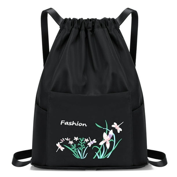 Casual Oxford Cloth Backpack Flower Embroidered Shoulder School Book Bags Women Daily Travel Anti-theft Bagpack Vintage Rucksack