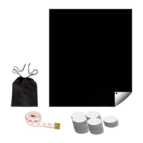 Magideal - Blackout Shade Persiana Opaca Portátil, Práctica Cortina Opaca De Privacidad Ligera Para Bricolaje Para El Dormitorio De La Guardería Del Bebé, Negro 145Cmx300Cm