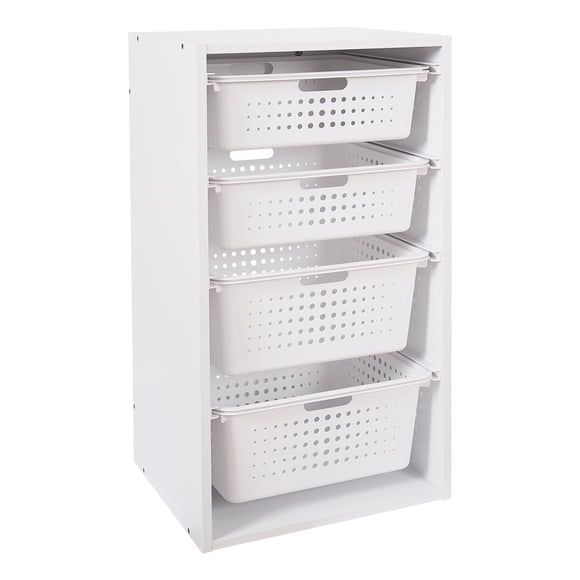 Organizador corredizo Your Zone de 4 cajones blanco de 79 cm