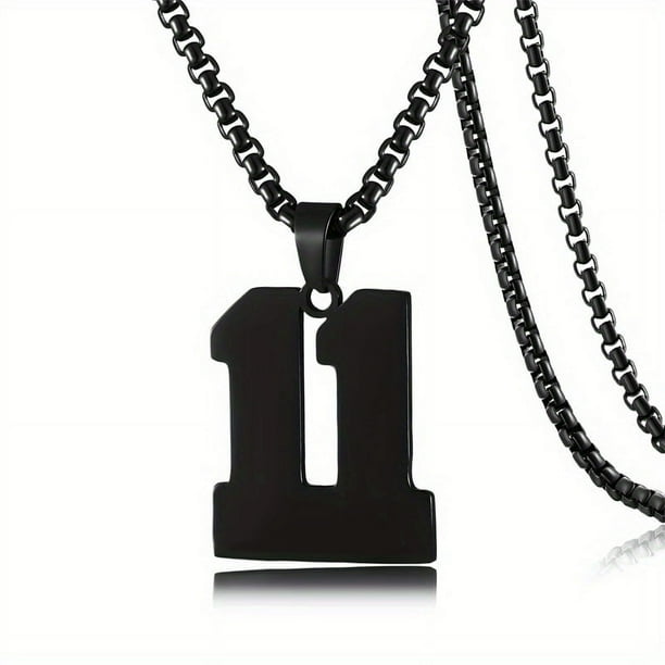 1pc Stylish Stainless Steel Men's Athletes Number Pendant Necklace - Perfect for Baseball, Basketball, and Football Teams - Long Chain Necklace with Sports Number - Ideal Gift for Boys