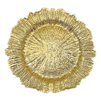 Genérico - Set 3 Plato Redondo Dorado Arrecife Mesa Decorativo Jhn