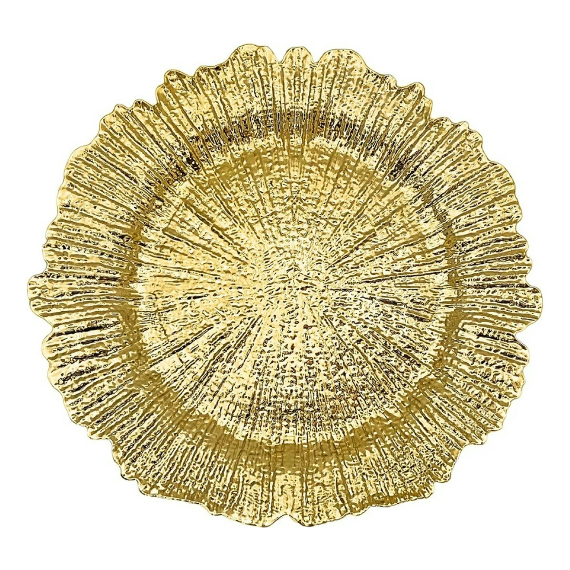 Genérico - Set 3 Plato Redondo Dorado Arrecife Mesa Decorativo Jhn