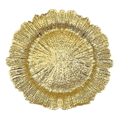 Genérico - Set 3 Plato Redondo Dorado Arrecife Mesa Decorativo Jhn