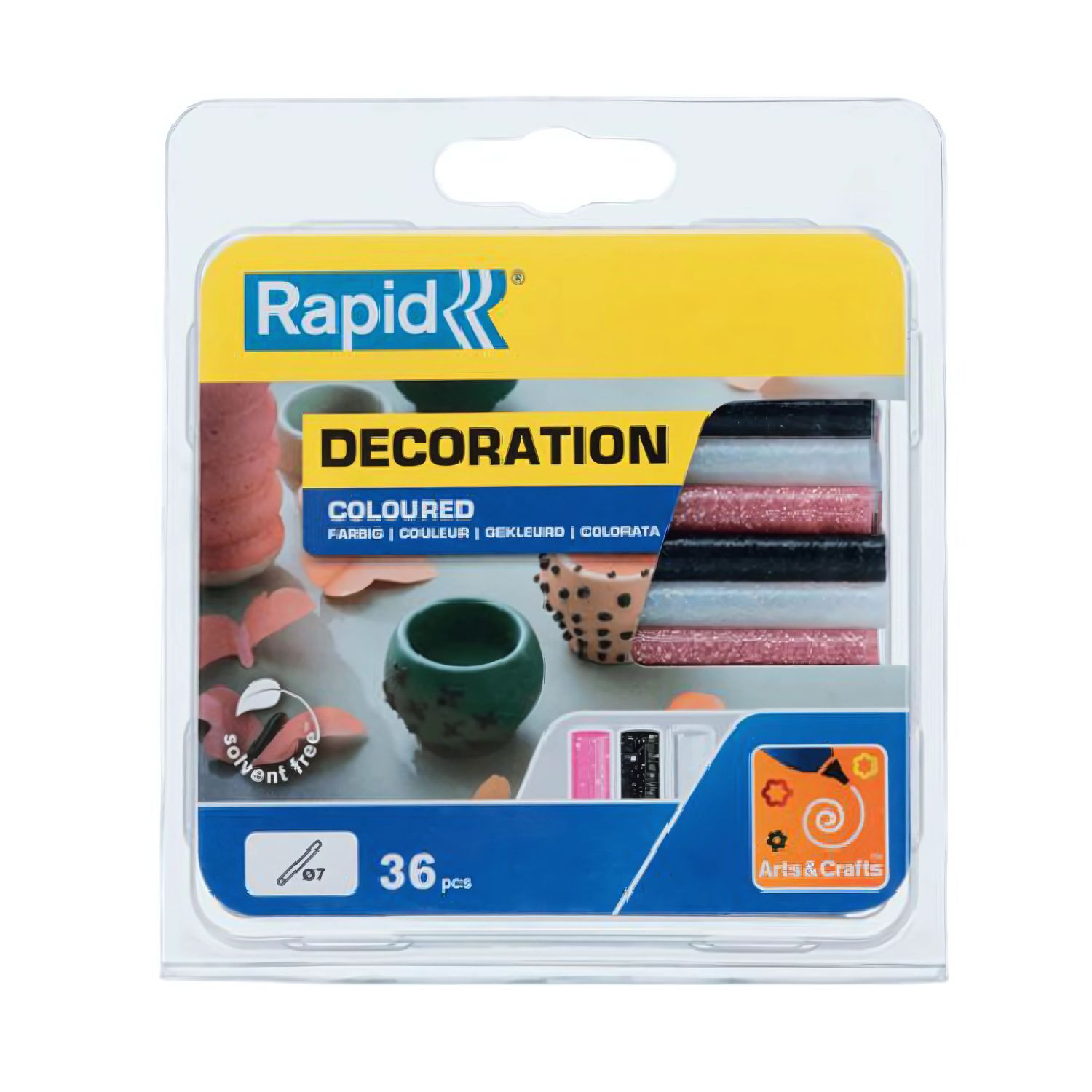 Rapid - 36 Barras De Silicona Purpurina 7Mm X 90Mm Colores - Ps