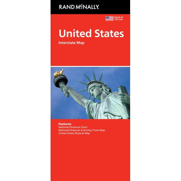Mapa Rand McNally de Estados Unidos fácil de leer 24 x 10 cm