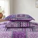 thumbnail image 5 of NEWLAKE Juego de colcha acolchada de algodón reversible con patchwork, patrón bohemio clásico morado, tamaño king, 5 of 8