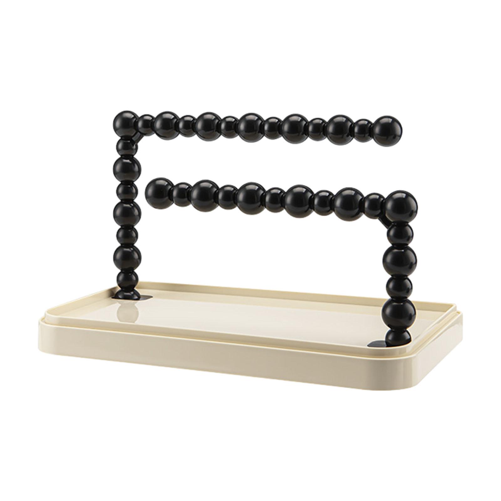 Magideal - Soporte Para Diademas Expositor De Bisutería Estante Para Coleteros Y Organizador Para Lazos De Pelo Con Doble Capa Y Separación Amplia Adecuado Para Sin Tapa