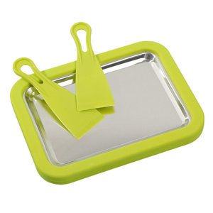 Magideal - Máquina Para Hacer Helados, Sartén Casera De Metal, Versátil, Fácil De Limpiar, Máquina De Yogures, Plato De Sartén Fría Para Servir Suave, Sorbete De Verde